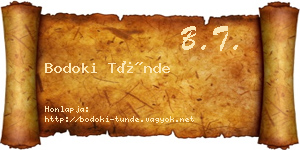 Bodoki Tünde névjegykártya