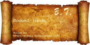 Bodoki Tünde névjegykártya